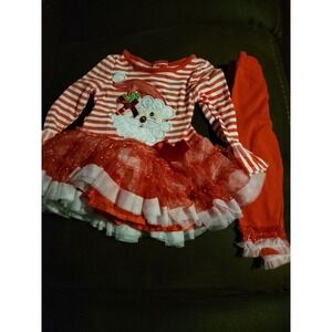 Nanette kids Christmas holiday santa dress size 12 months